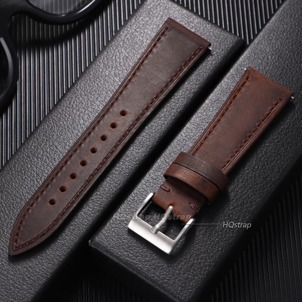 Vintage Cowhide Watch Band Quick Release Straps 18mm 19mm 20mm 21mm 22mm 24mm Men Women Retro Calfskin Belt Universal Bracelets