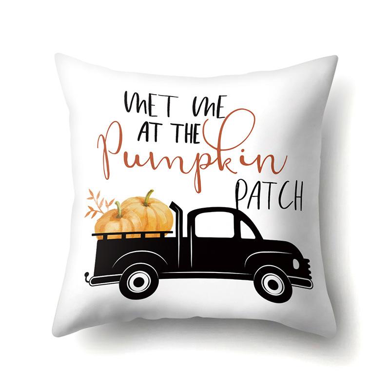 Thanksgiving Pillowcase Blessing Maple Leaf Pumpkin Sofa Cushion Cover Office Home Living Room Pillowcase