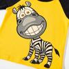 2023 Boys' Long-Sleeve Cartoon Print Knitted Cotton T-Shirt Sweater