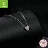 Delicate Heart-Shaped Moissanite Collarbone Chain Female, Shining Mozzarella Diamond Love S925 Sterling Silver Necklace