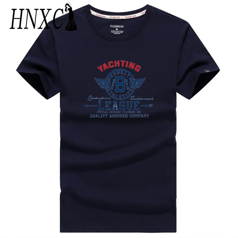 HNXC Cotton Short Sleeve T-shirt Men's Fashion Loose Half Sleeve Shirt Printed Compassionate Shirt