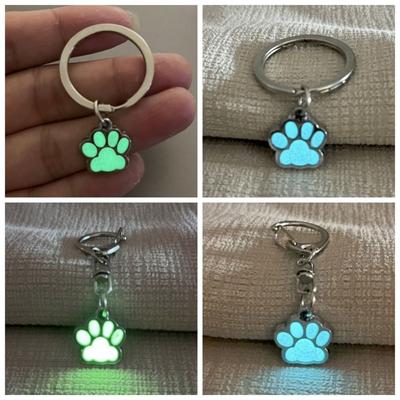 Animal Footprints Luminous Paw Keychain Bag Ornament Cat Paw Keyring Fashion   Bag Pendant