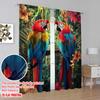 2pcs,2D Plane Printing Popular Curtain Panels Tropical Parrots(2) 100% Polyester (without Rod) Festive for Living Room, Bedroom,