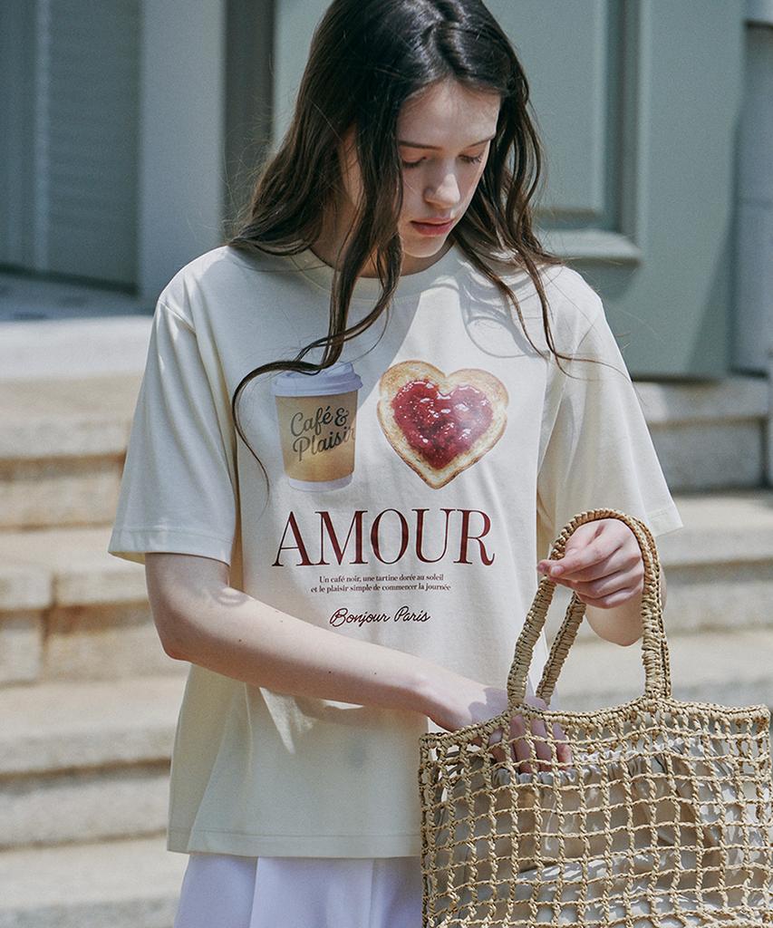 MALOUPE 5218 Amor Graphic T-Shirt (Yellow)