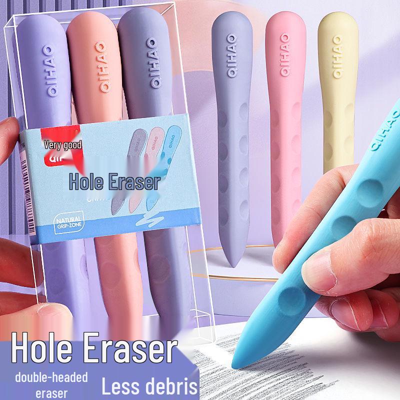 Large Hole Eraser for Elementary Students - Correct Grip, Durable, Creative Design