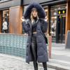 2024 Lange Damen-Winterjacke, weiblicher Pelzkragen, warme, dicke Baumwolljacke, Damen, erweiterte Version, reine Farbe, lässige Parkas