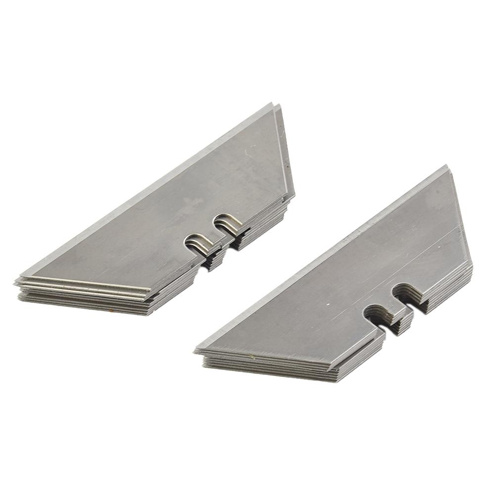 Trapezoidal Blade 2.36×0.7 Inch 30 Pcs Set 60# Carbon Steel Black Silver