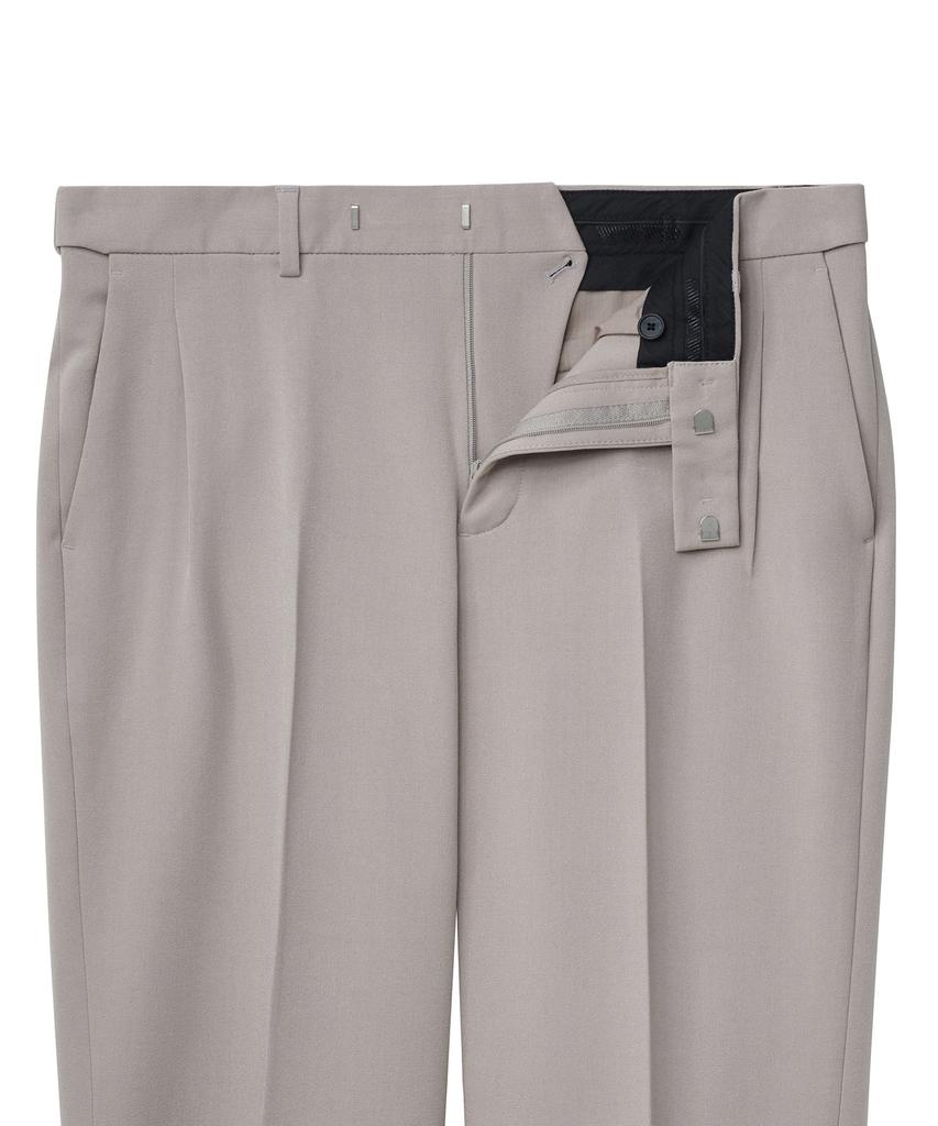 Musinsa Standard Wide Hidden Banding Crop Slacks [Light Beige]