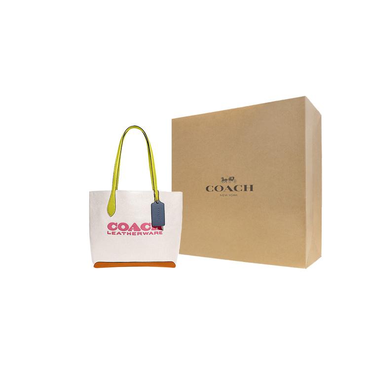 New COACH Kia Cow Leather Tote Bag Shopping Bag Handbag Shoulder Bag Women's Chalk Multicolor CA097-B4CAH