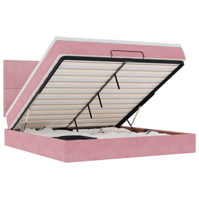 Maison Exclusive - Cadre de lit ottoman avec matelas rose 180x200 cm velours