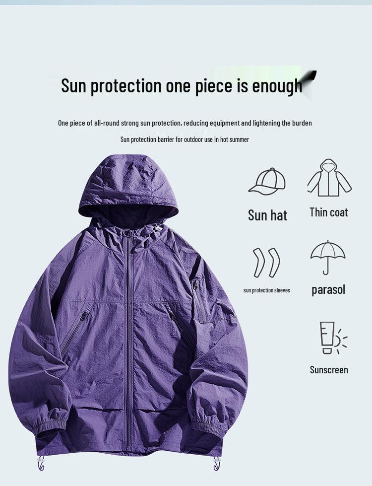UPF50+ Lightweight Anti-UV Ice Silk Sun Protection Jacket for Outdoor Summer Activities