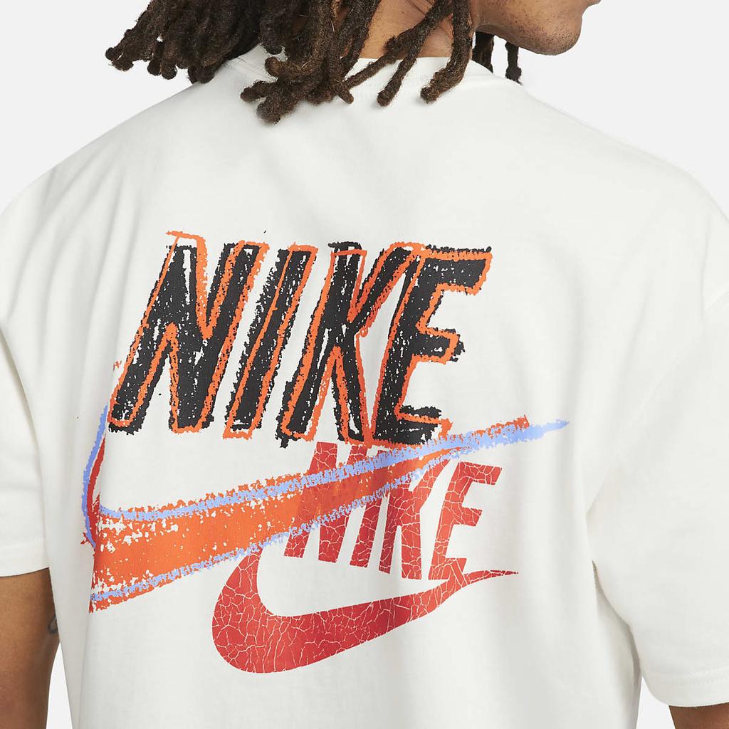 Nike Sportswear Logo Print Pullover Crew Neck T-Shirt Men Tops White DO6368-010