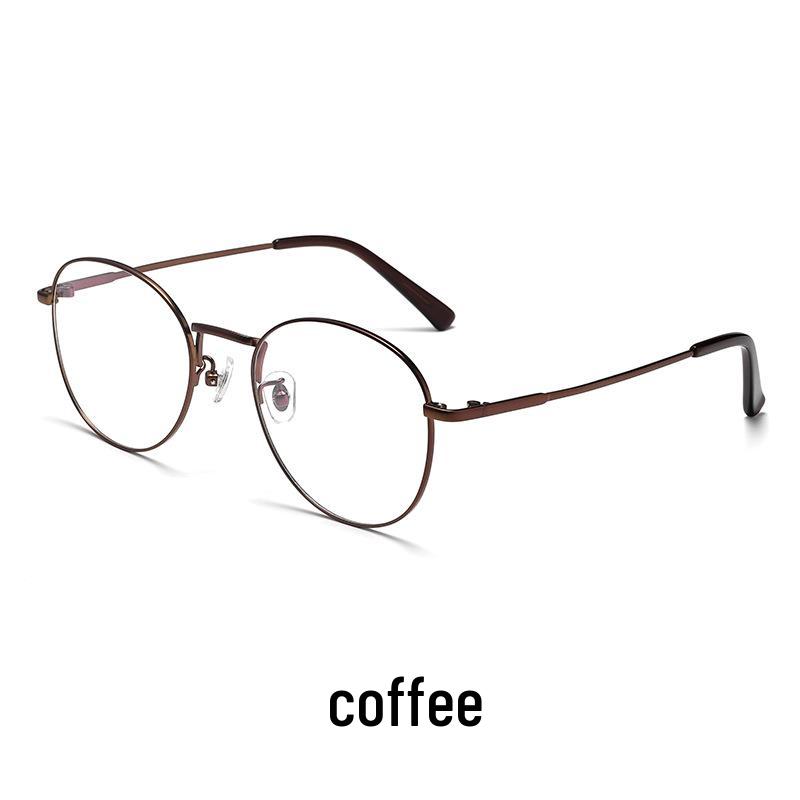 Women's Ultralight Retro Oval Half-Rim Metal Glasses with Anti-Blue Light Technology