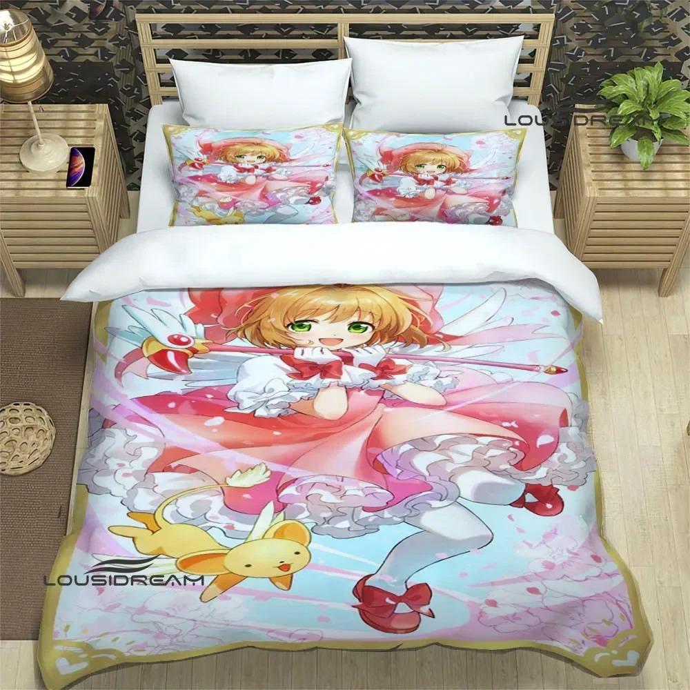 Card Captor Sakura Print Bedding Sets Exquisite Bed Supplies Set Duvet Cover Bed Comforter Set Bedding Set Luxury Birthday Gift