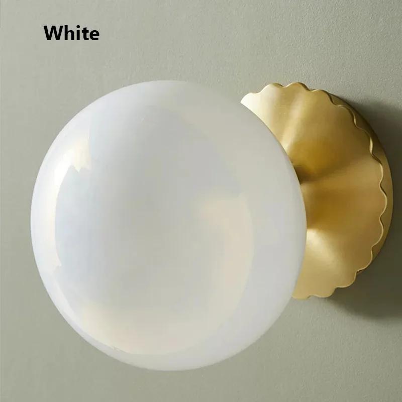 Minimalist Cream Style Creative Wall Light Glass LED American Designer Living Room Pink Bedside Decoration Corridor Wall Light
