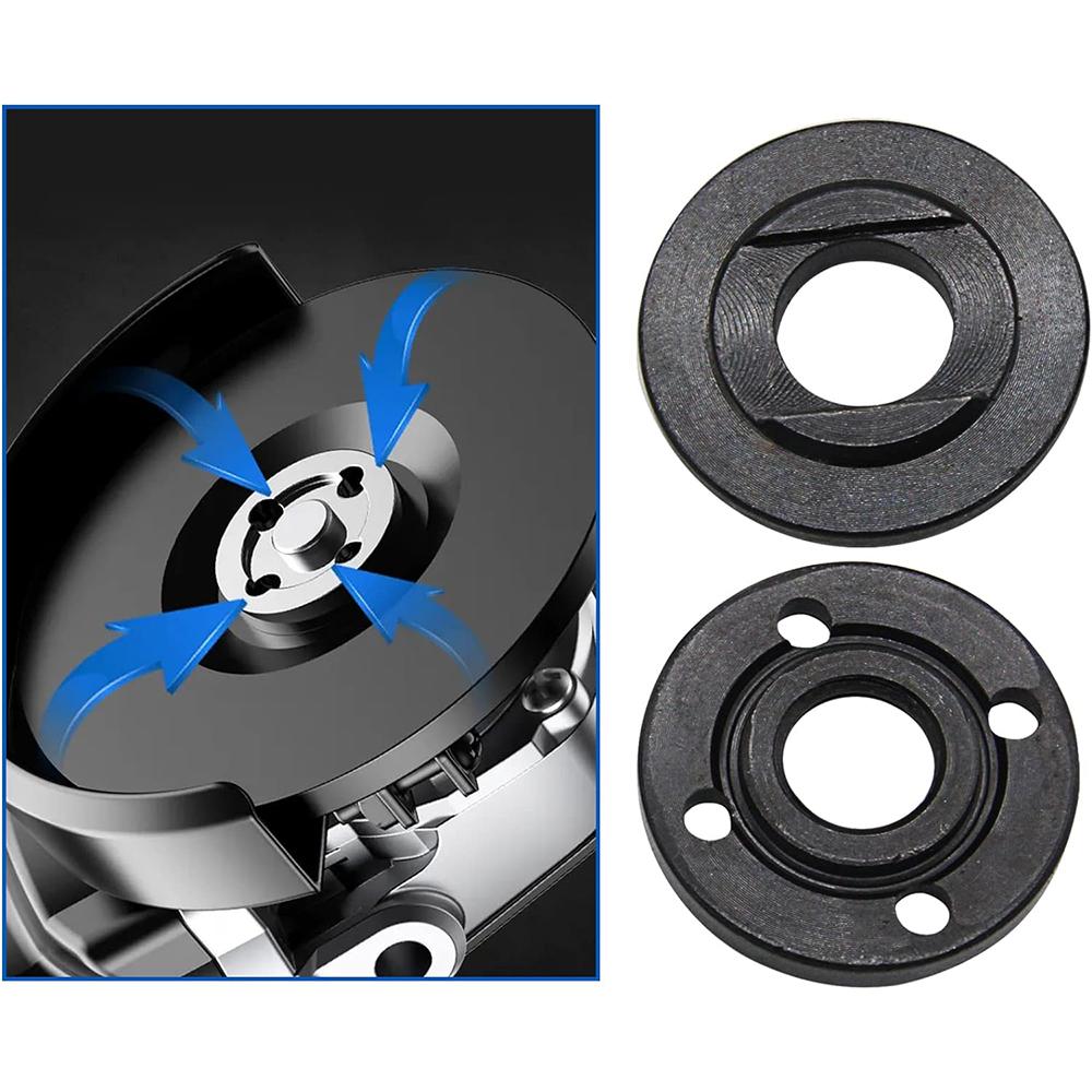 1Set M14 Thread Replacement Angle Grinder Metal Pressure Plate Inner Outer Flange Nut Set Tools for 14mm Spindle Thread