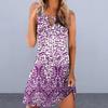 O-Neck Sleeveless Front Hollow Summer Dress A-Line Loose Hem Bohemia Retro Printing Women Mini Dress
