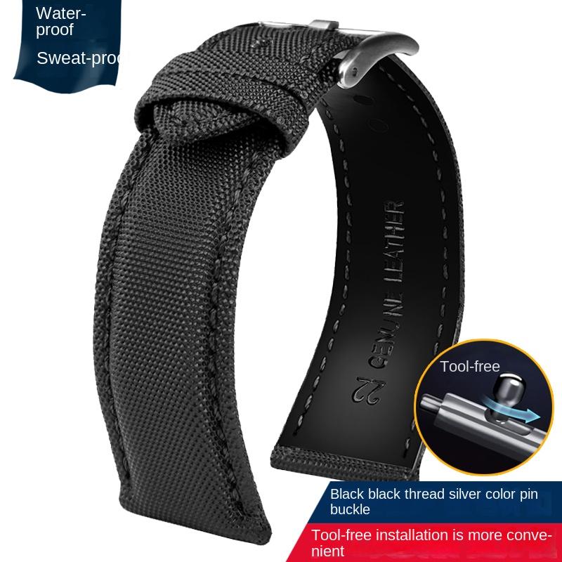 Schnellwechsel-Uhrenarmband Für MIDO Helmsman commander omega Tag Heuer Nylon Canvas Leder Wasserdicht Herren-Uhrenarmband 20mm 22mm