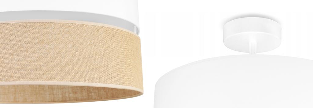 CEILING LAMP, JUTE LAMPSHADE, 40cm, WHITE