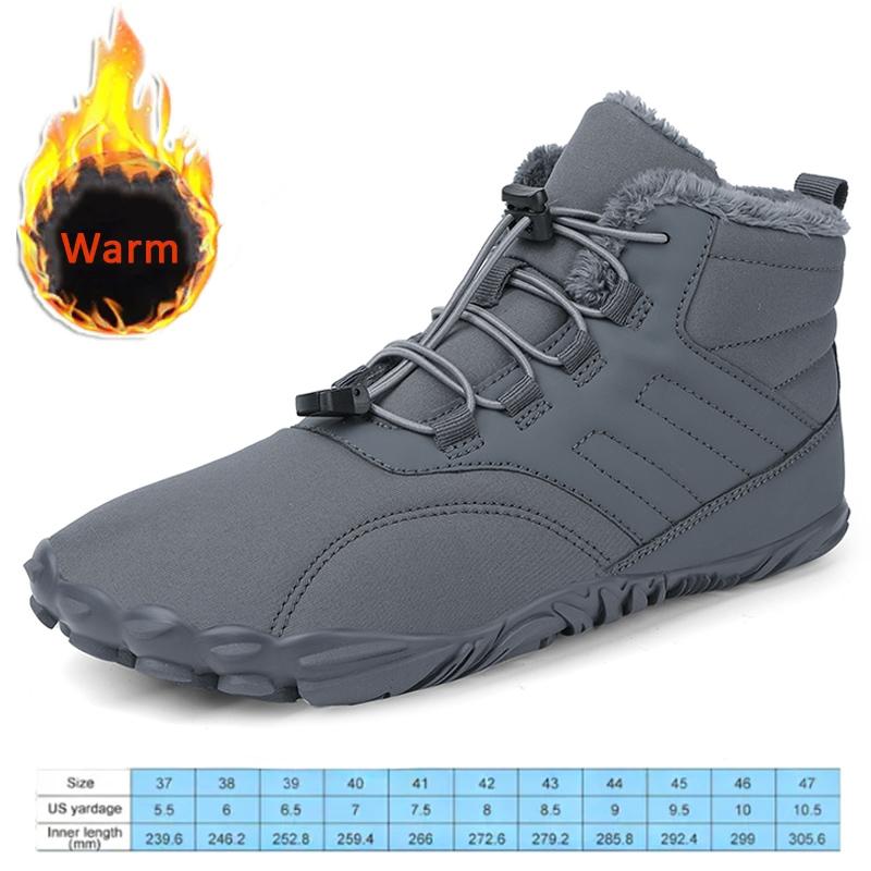 Nieuwe Winterlaarsjes Heren Sneeuw BareFoot Casual Schoenen Outdoor Werkschoenen Dames Warme Bont Heren Enkellaarsjes Heren Sneeuwlaarzen Grote Maat 47
