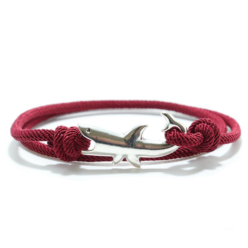 Simple Style Shark Bracelet For Men Sliding And Adjustable Rope Braslet Beach Surfing Nautical Braclet Accesorios Hombre Pulsera