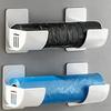 2Over-the-door storage rack——Sturdy garbage bag storage rack and cling film holder Non-perforated adjustable kitchen countertop-Multifunctional