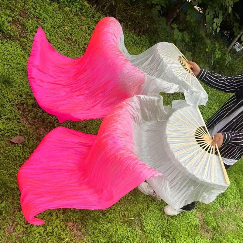 Longueur Vendre Éventail De Danse Gradient Danseur Pratique Imitation Longs Éventails Danse Performance Accessoires Blanc