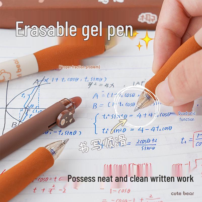 Yimulin Cute Coffee Bear Erasable Neutral Exam Pen
