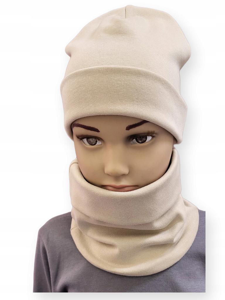 Hat + Scarf Set Children' Set Size 52-56 Double Beige