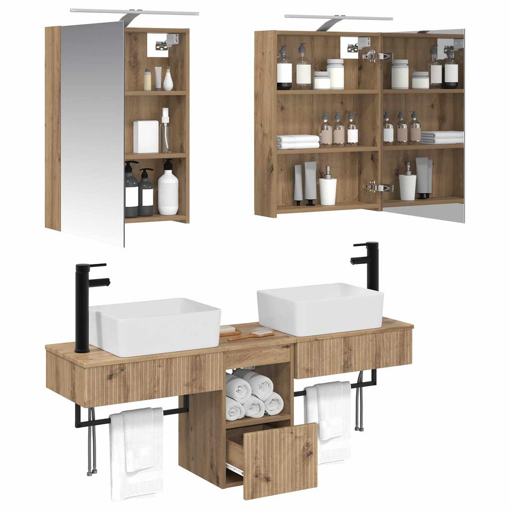 Bathroom Cabinet Set 5 pcs Artisan Oak 50 x 14.5 x 70 cm