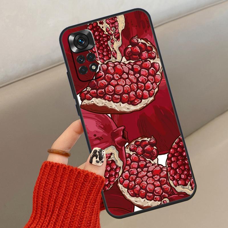 Food Fruit Red Pomegranate Case For Xiaomi Redmi Note 14 13 12 11 10 15 Pro Plus Cover For Redmi 15 C 13C 10C 12C 14C