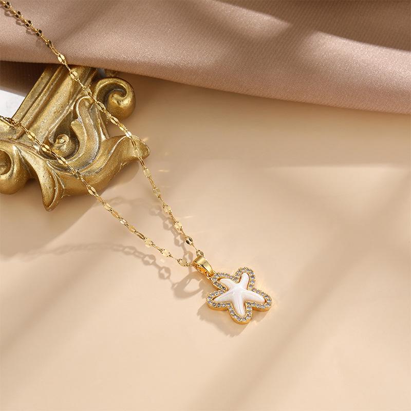 

Ожерелье Xiulu Starfish Pearl, женская, чувственная, универсальная, трендовая, с микро-инкрустацией, подвеска на ключицу