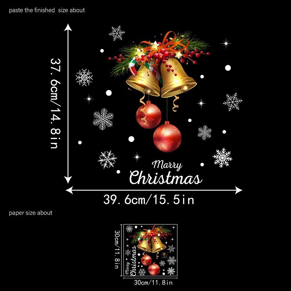 

Рождественский колокольчик яйцо английская наклейка на окно, праздничное украшение витрины магазина статическая наклейка JD3381