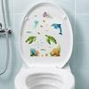 Removable Dolphin Turtle Wall Decor Ocean Themed Glow in The Dark Toilet Seat Stickers, Waterproof PVC Marine Life Decals for Decorative