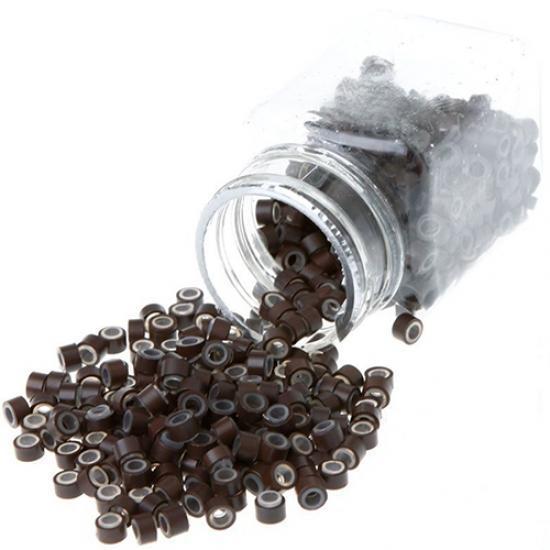 500Pcs Silicone Aluminum Micro Link Beads Rings for Feather Hair Extensions Cosmetic