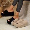 Female Shoes on Sale 2024 New Open Toe Women's Slippers Autumn Suede Simple Solid Platform Casual Comfortable Plus Size Slippers