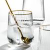Glass Cup Large Glass Coffee Tea Cup Luxury Drinking Glasses Crystal Gold Rim Whisky Wine Glass Beer Tumbler Home Bar Drinkware