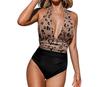 Halterneck Ruffled Backless One-Piece Swimsuit for Women