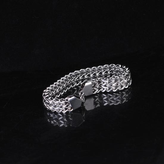 Men Stainless Steel Bracelet Bangle Simple Design Vintage Snake Chain Jewelry