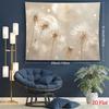 Aesthetic Dandelion Tapestry with Bokeh Light Neutral Beige Floral Wall Hanging for Living Room