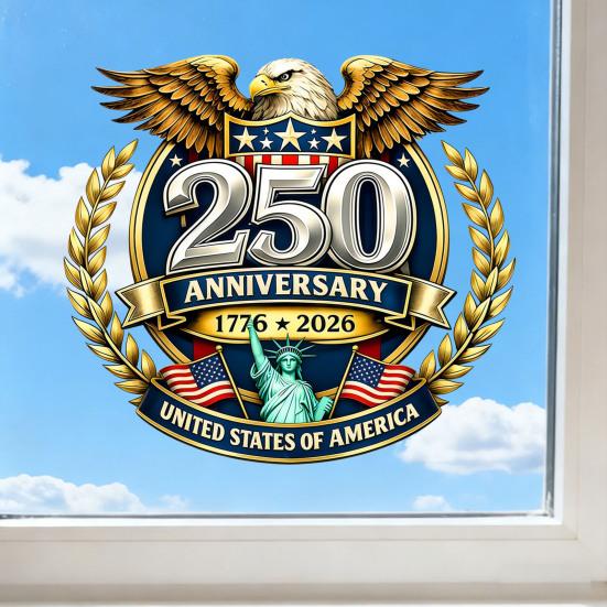 250ste Verjaardag VS Raamsticker Patriotische 4th of July Raamsticker 1776-2026 Amerikaanse Onafhankelijkheid Herdenkingssticker voor Auto Vrachtwagen Huis Winkel