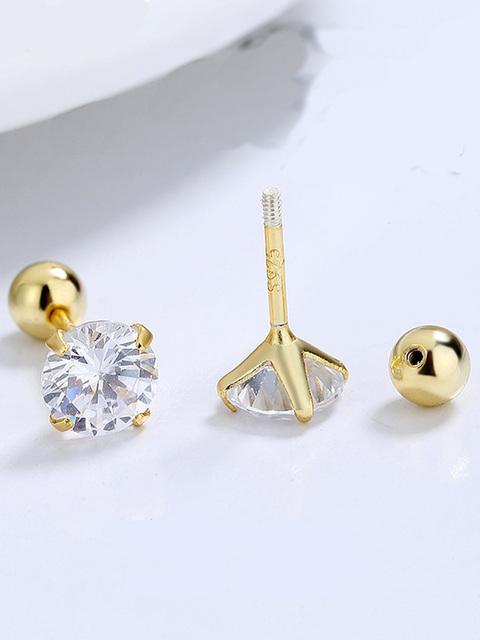 1Pair  Sterling  tragus Piercing Helix Studs Earrings for Women Girls Zircon Hoop Nose Ring Conch Body Piercing Jewelry