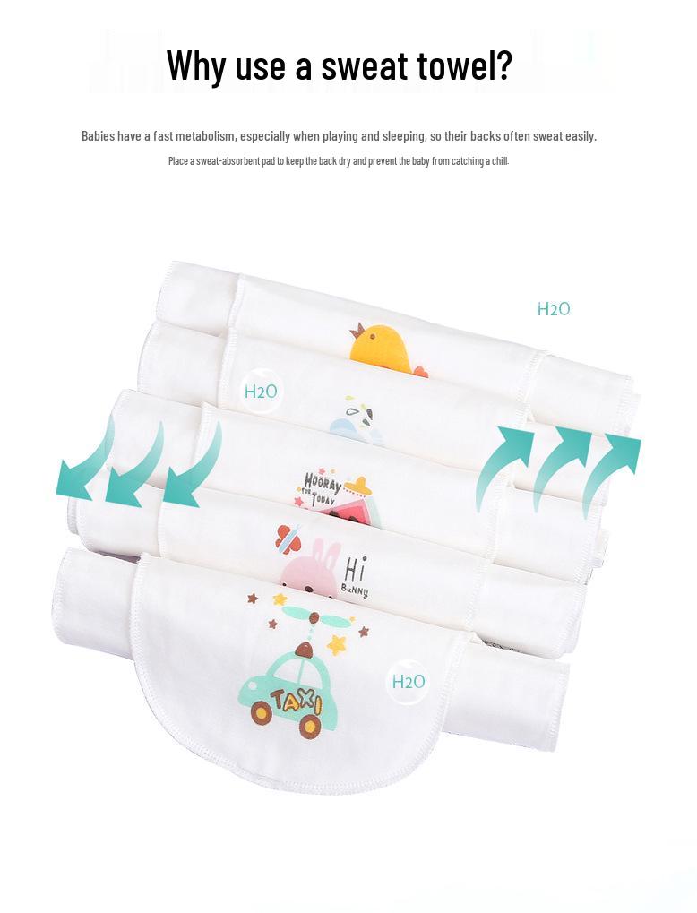 Toalhas de Gaze Absorventes de Suor de Algodão de 4 Camadas para Bebês, 3 Peças, para Recém-Nascidos e Crianças Pequenas