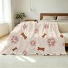 Soft Flannel Fleece Throw Blanket - Cute Paw & Bone Pet Theme, Non-Pilling All-Season Warm, Home Cozy Decor, Halloween Christmas Gift for New Mom