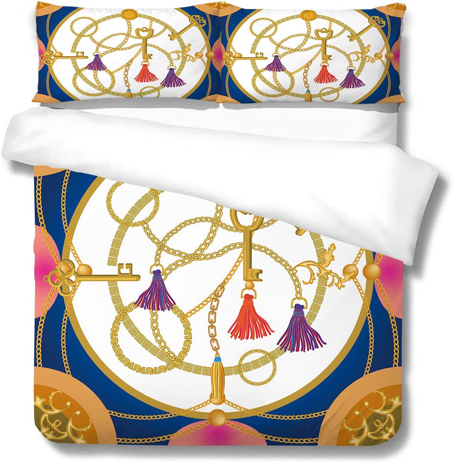 Polyester Quilt Cover Pillowcase Two Or Three-Piece Set 3D Digital Printing Leopard Print Series