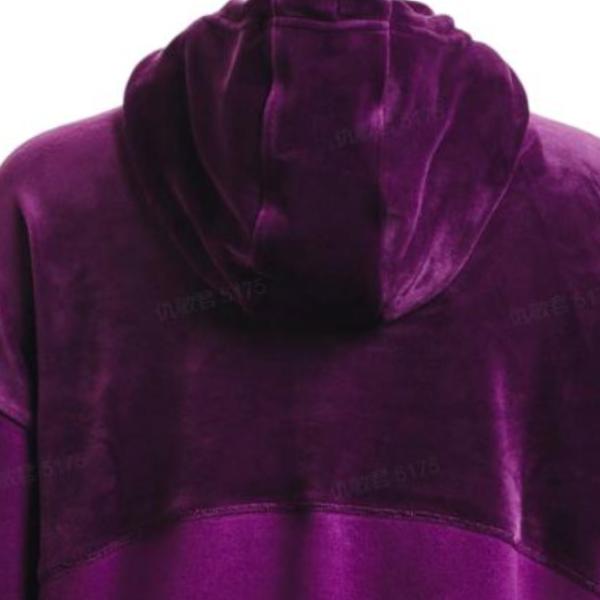 Under Armour FW22 Color Block Cropped Hoodie Long Sleeve Women Tops Purple 1373975-514