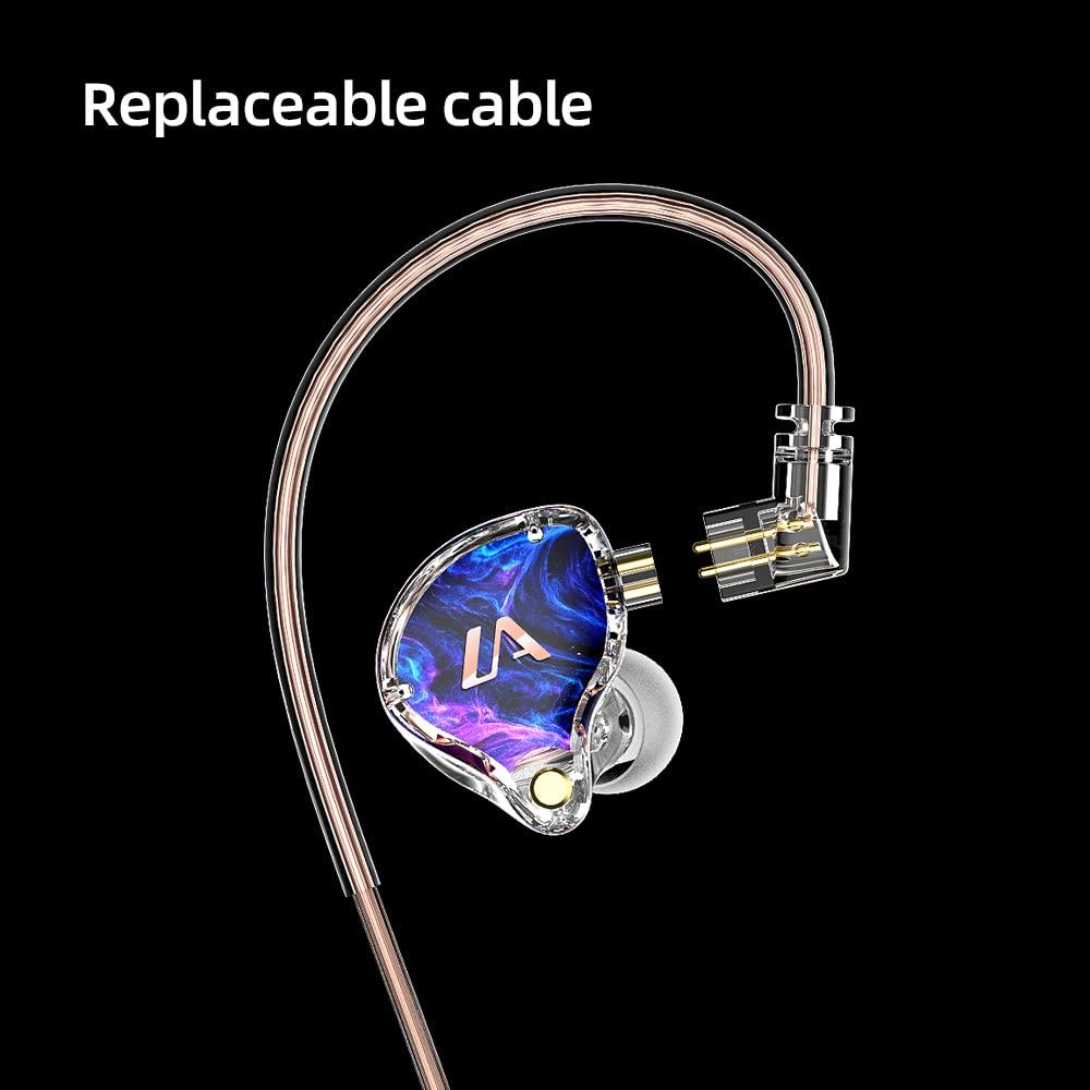 Kabelgebundene Ohrhörer mit tiefem Bass, 1DD, abnehmbar, ergonomisch, Monitor-Ohrhörer, Stecker zur Vermeidung von Schalllecks, Ohrhörer mit tiefem Bass, kabelgebunden für