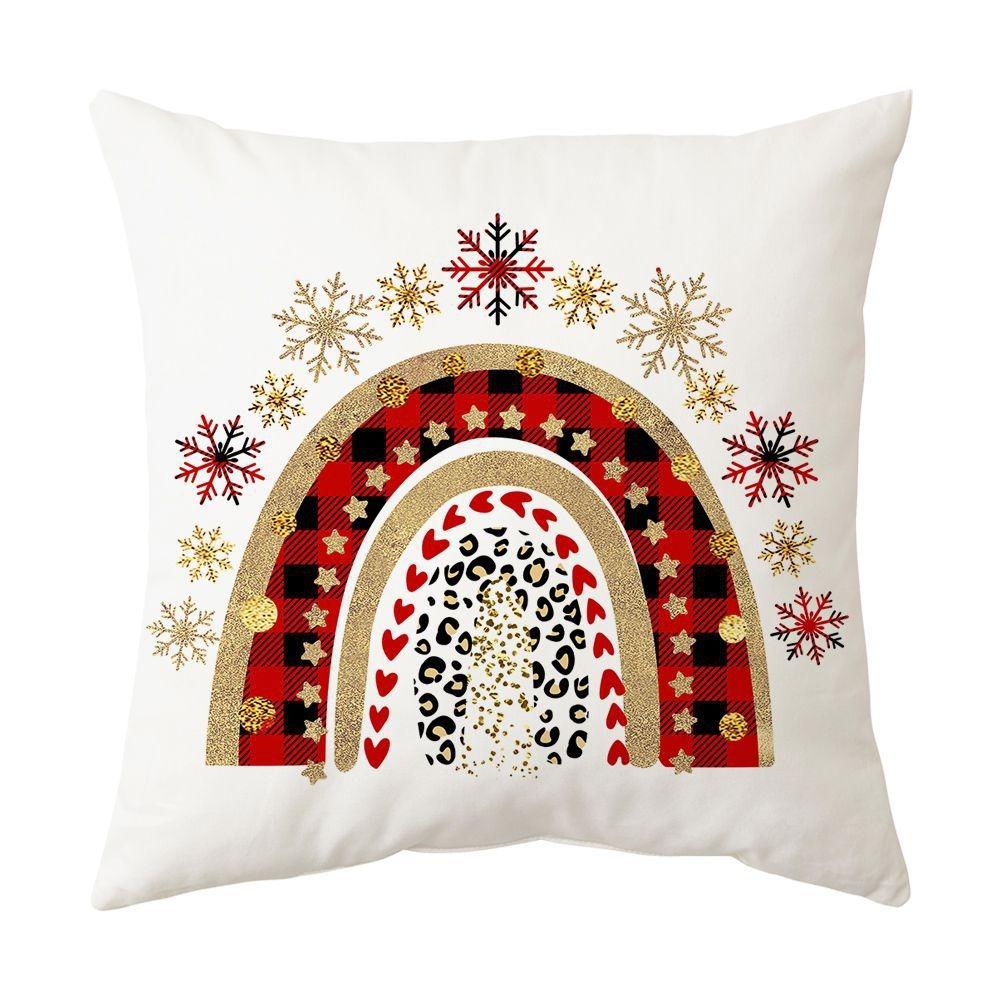 Christmas home decoration pillow cover Merry Christmas Snowman Christmas tree plaid printed cushion cover Sofa room decoration