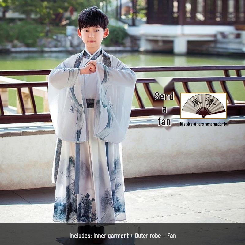 Costume Hanfu Dinastia Song per Bambini - Abito da Esibizione per Bambini Studente/Poeta