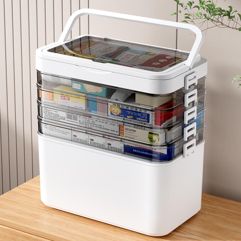 Large Capacity Transparent Medicine Storage Box - Multi-Layer Family First Aid Organizer